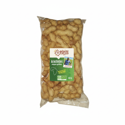 Pépite -- Arachides en coques, grillées bio (origine Egypte) - 330 g