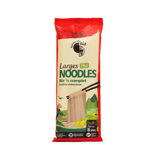 Noodles larges de riz demi complet bio (pour phô) - 1